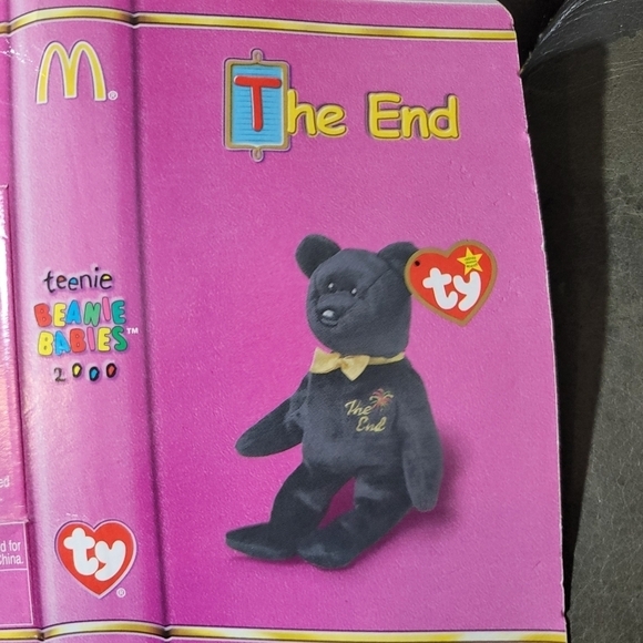TY Beanie Babies The End 1999 Bear black plush  in box packaging - Picture 2 of 6